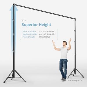 Rectangle Adjustable Backdrop Stand (10 x 10 FT)