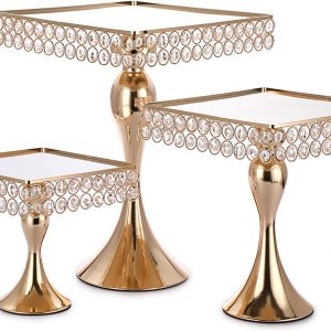Gold Square Cake Display Stand 810 and 12"