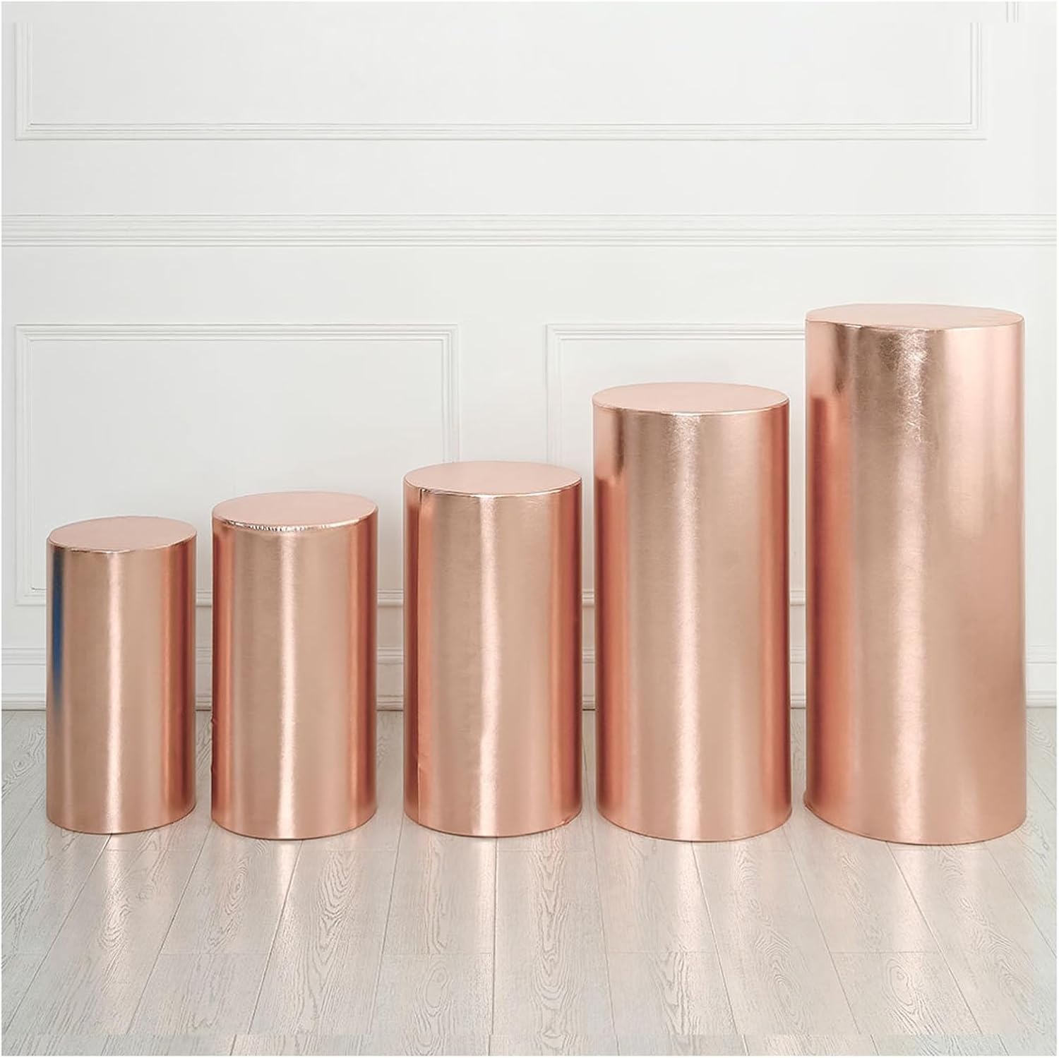 Rose Gold Stretchable Pillar Covers (5pcs)