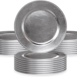Silver Beaded Charger Plates 13"
