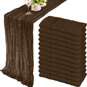 Brown Cheesecloth Table Runner (35" x 120")