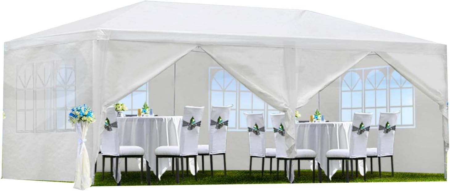 White Tent with 6 Removable Sidewalls (10' x 20') - Image 2