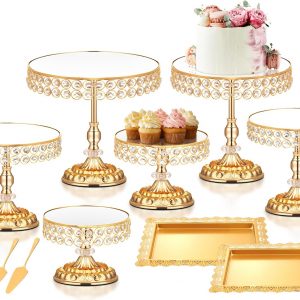 Set of 12 Gold Metal Cake Holder