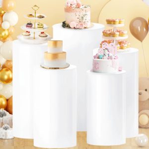 5-Piece Cylinder Pedestal Stand Set