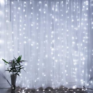 600 Pure White LED Curtain Lights (20 FT)