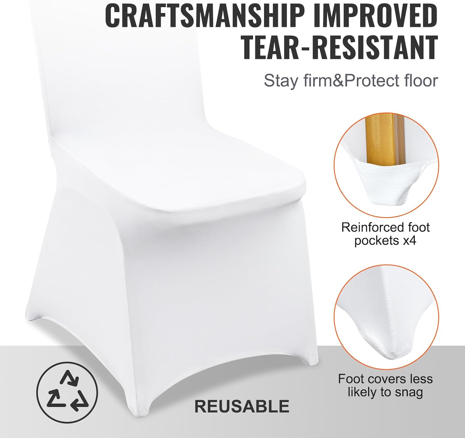 White Spandex Chair Covers - Image 2