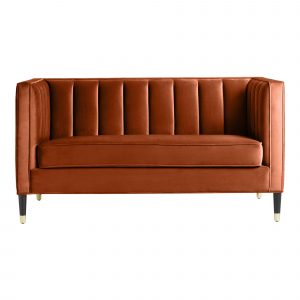 Leanna Channel Tufted Velvet Loveseat