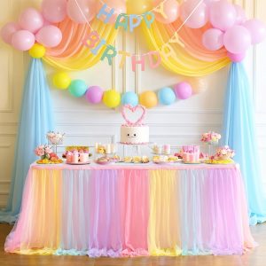 Table Skirts - Rainbow Ruffle (14 FT)