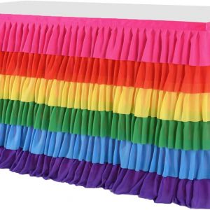 Table Skirts - Rainbow Ruffle (14 FT)