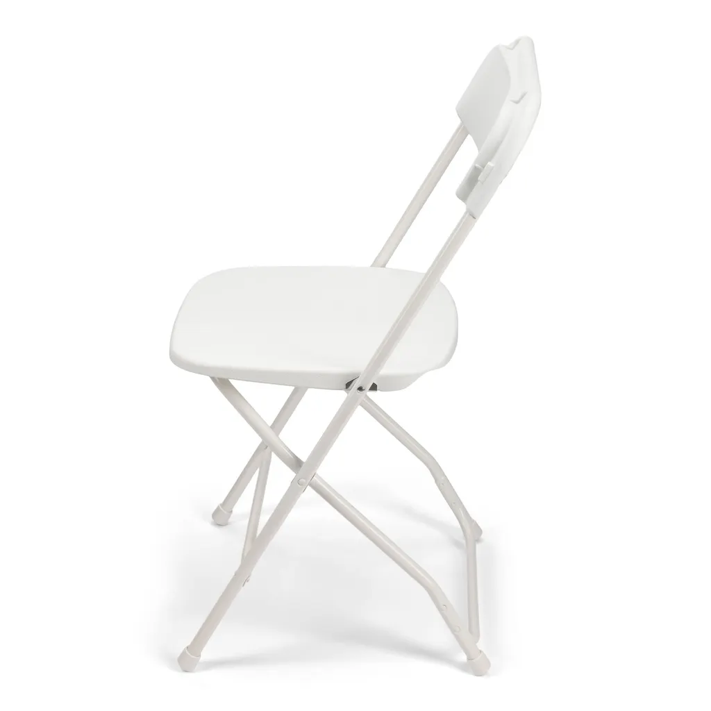 Titan Pro Plastic Folding White Chairs - Image 2